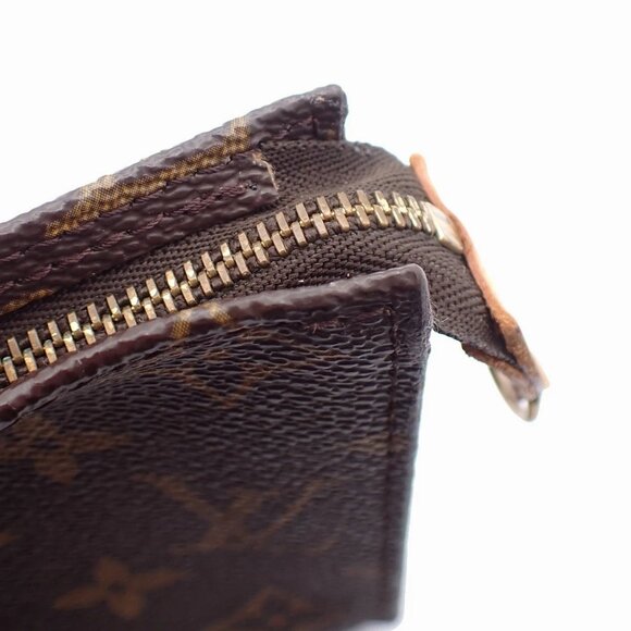 LOUIS VUITTON LV Logo Bucket GM Pouch Bag Monogram Leather Brown Gold 05CA007 - Picture 6 of 16